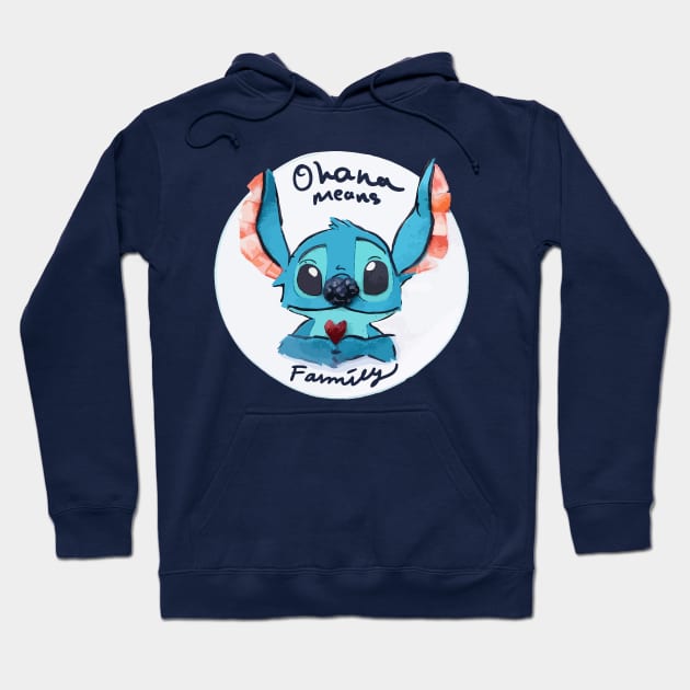 Stitch - Ohana means Family ! Hoodie by Joker & Angel